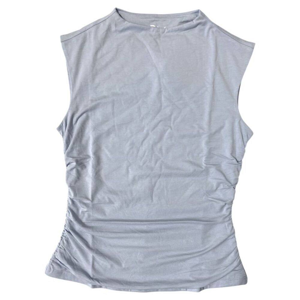 RM by Rebecca Minkoff Women's Soft Mock Neck Tank Top - Light Blue